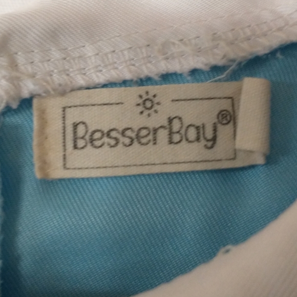 Blue and White Ruffle Mini Dress - Picture 3 of 4